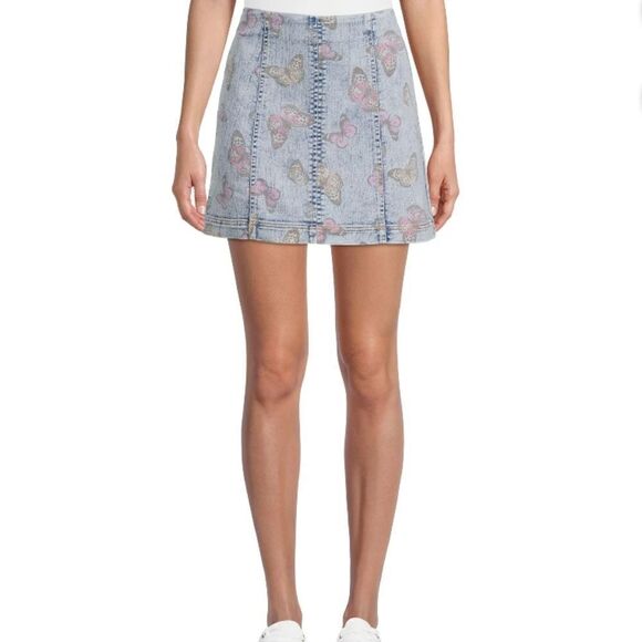 NWT No Boubdaries Seamed Denim Mini Skirt. Blue XXXL - Picture 1 of 12
